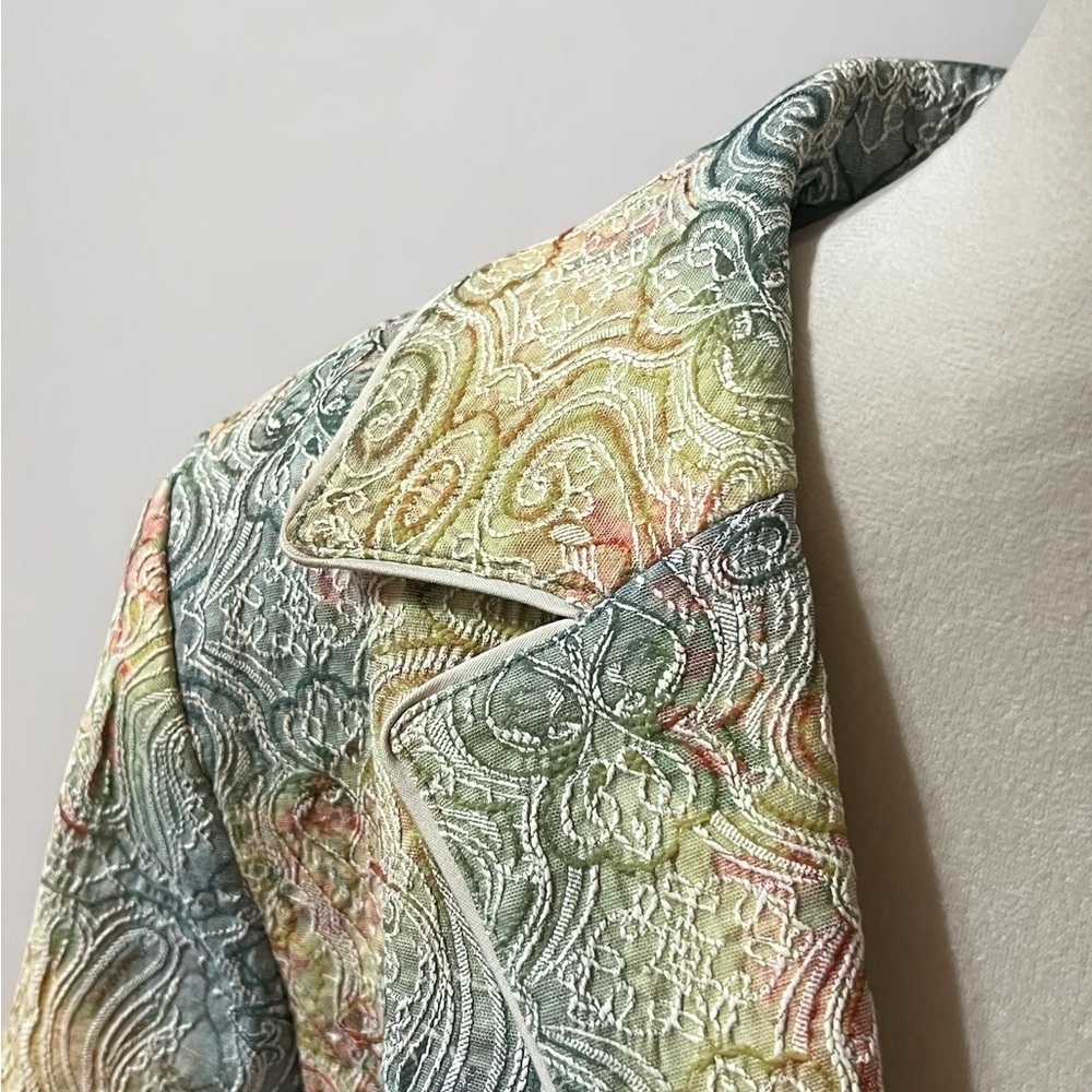 Susan Graver Yellow,Gray and Red Blazer with Notched Lapel - Picture 2 of 5